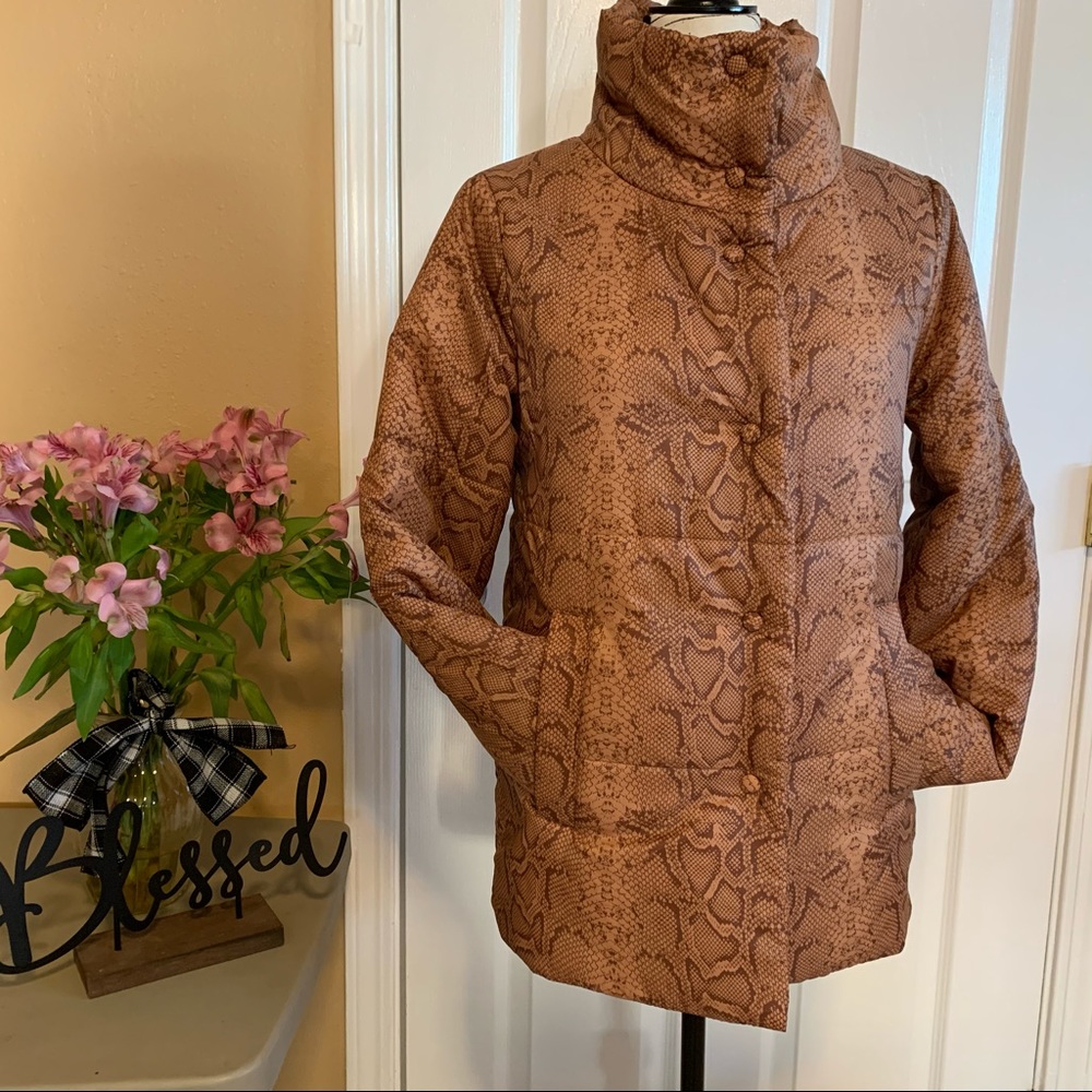 Marc New York Snakeskin Puffer Jacket Carmelo